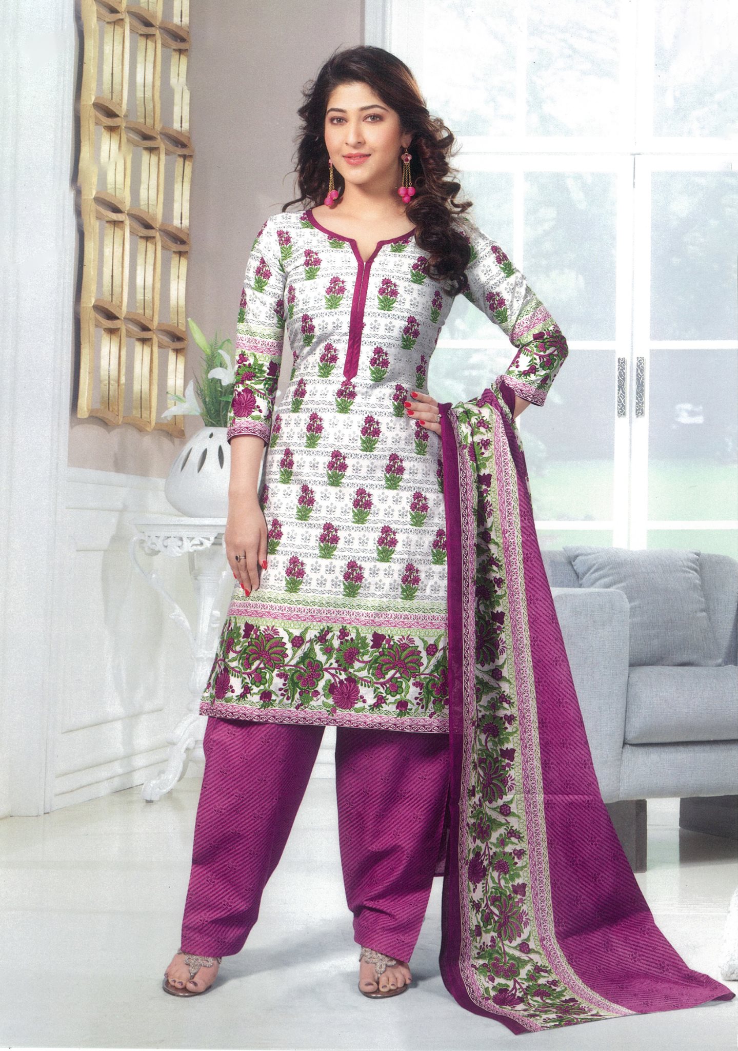 Rose Pink Sanganeri Chanderi Silk Kali Kurta with Hand Embroidery